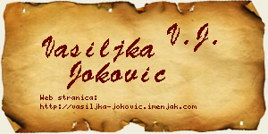 Vasiljka Joković vizit kartica
